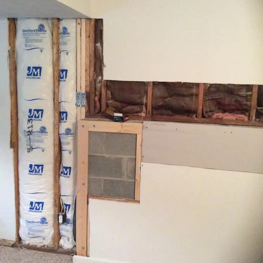 Wall insulation replacement during Basement Flood Cleanup in Oak Grove